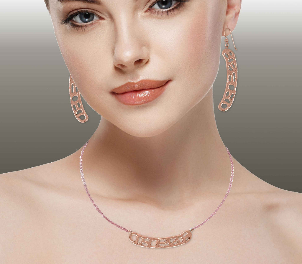 Fashion Jewelry Earrings And Necklace Set Charms Fashion Jewelry Earrings And Necklace Set Fashion Earring And Necklace Set 14k Rose Gold Plated Honeycomb Jewelry Fashion Jewelry Earrings and Necklace Set jewelry