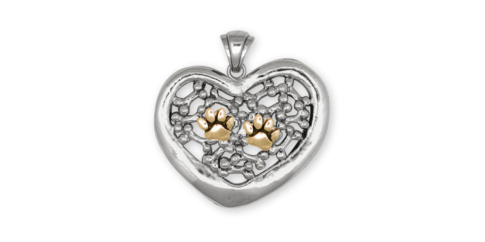 Dog Bone Charms Dog Bone Pendant Silver And Gold Dog Jewelry Dog Bone jewelry
