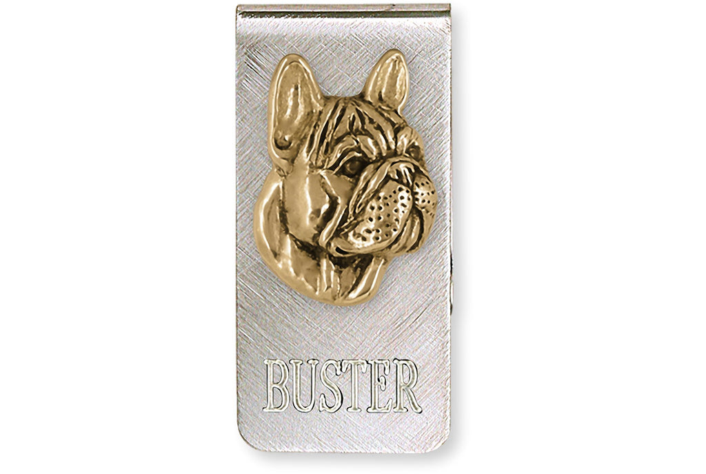 French Bulldog Charms French Bulldog Money Clip Sterling Silver And Yellow Bronze Frenchie Jewelry French Bulldog jewelry