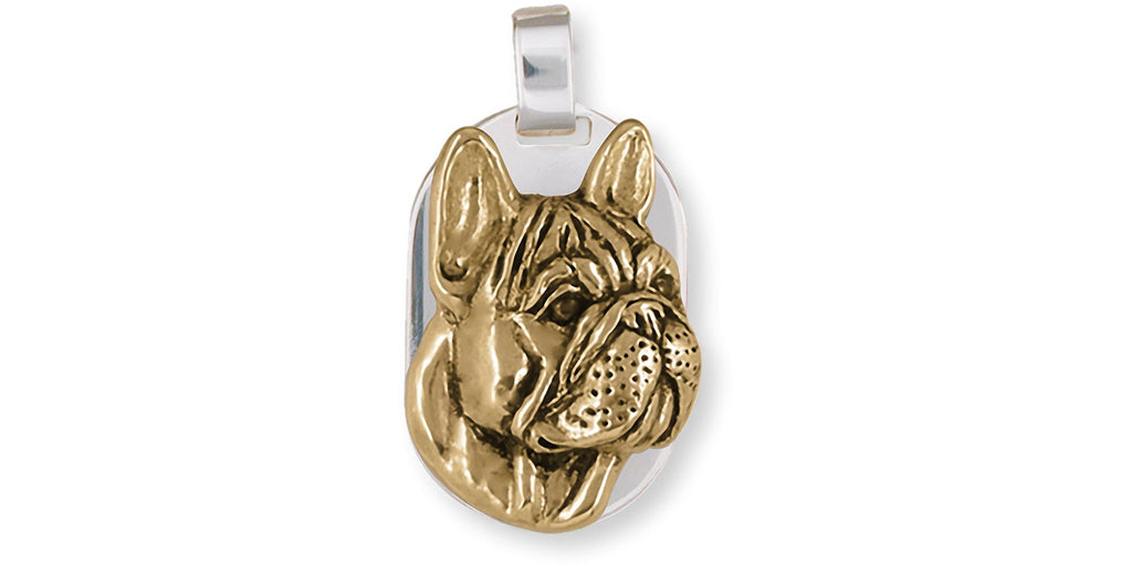 French Bulldog Charms French Bulldog Pendant Sterling Silver And Yellow Bronze Frenchie Jewelry French Bulldog jewelry