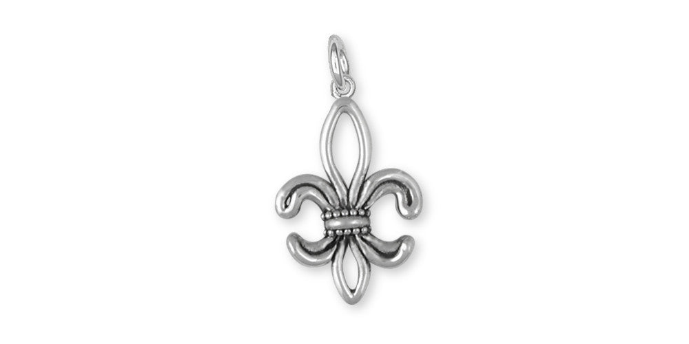 Fleur De Lis Charms Fleur De Lis Charm Sterling Silver Flower Jewelry Fleur De Lis jewelry