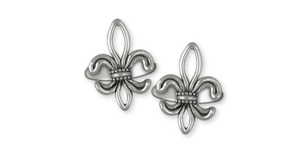 Fleur De Lis Charms Fleur De Lis Cufflinks Sterling Silver Flower Jewelry Fleur De Lis jewelry