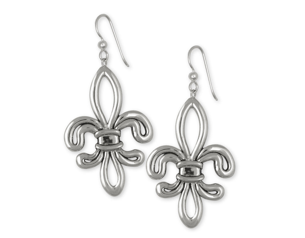 Fleur De Lis Charms Fleur De Lis Earrings Sterling Silver Flower Jewelry Fleur De Lis jewelry
