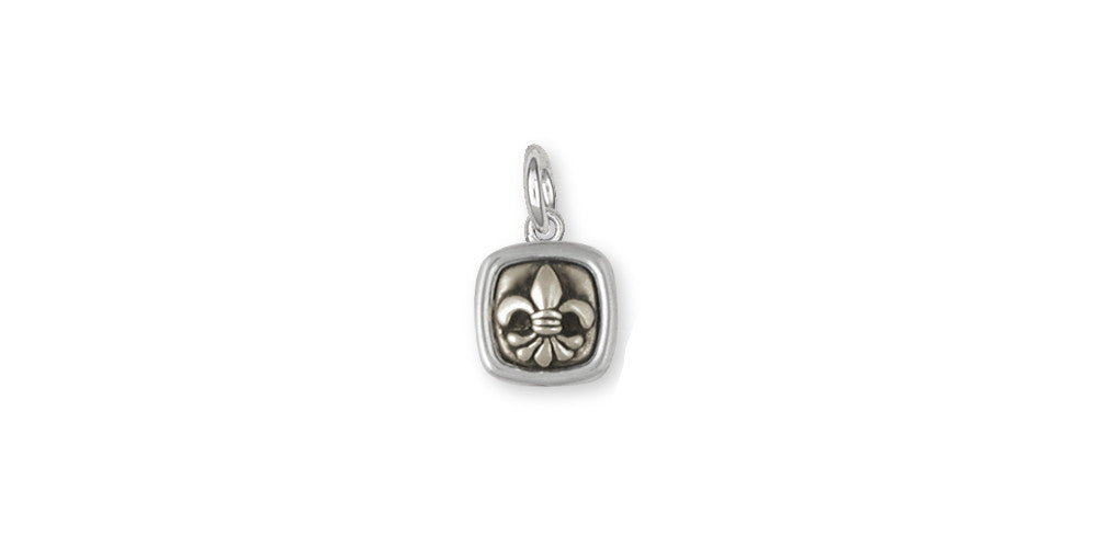 Fleur De Lis Charms Fleur De Lis Charm Sterling Silver Flower Jewelry Fleur De Lis jewelry