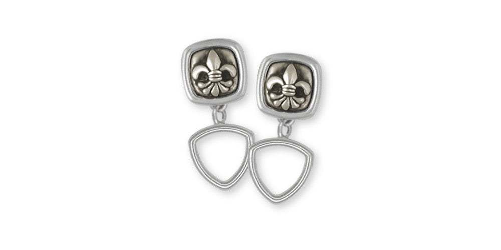 Fleur De Lis Charms Fleur De Lis Earrings Sterling Silver Flower Jewelry Fleur De Lis jewelry