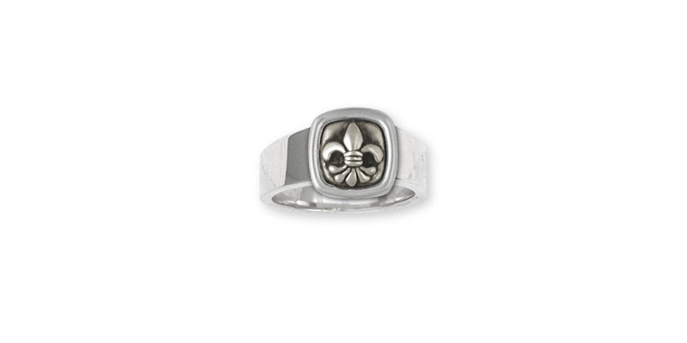 Fleur De Lis Charms Fleur De Lis Ring Sterling Silver Flower Jewelry Fleur De Lis jewelry