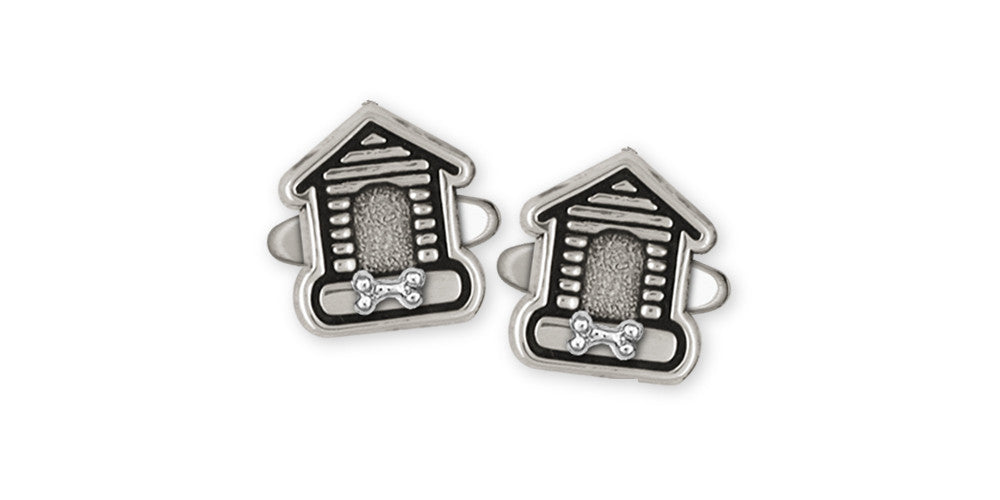 Dog House Charms Dog House Cufflinks Sterling Silver Dog Jewelry Dog House jewelry