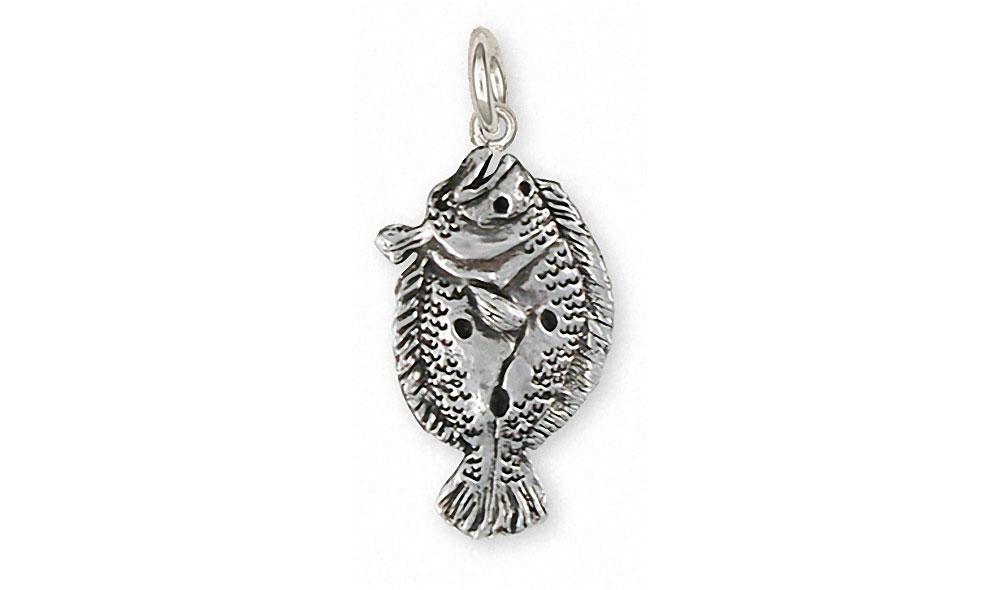 Flounder Charms Flounder Charm Sterling Silver Fish Jewelry Flounder jewelry