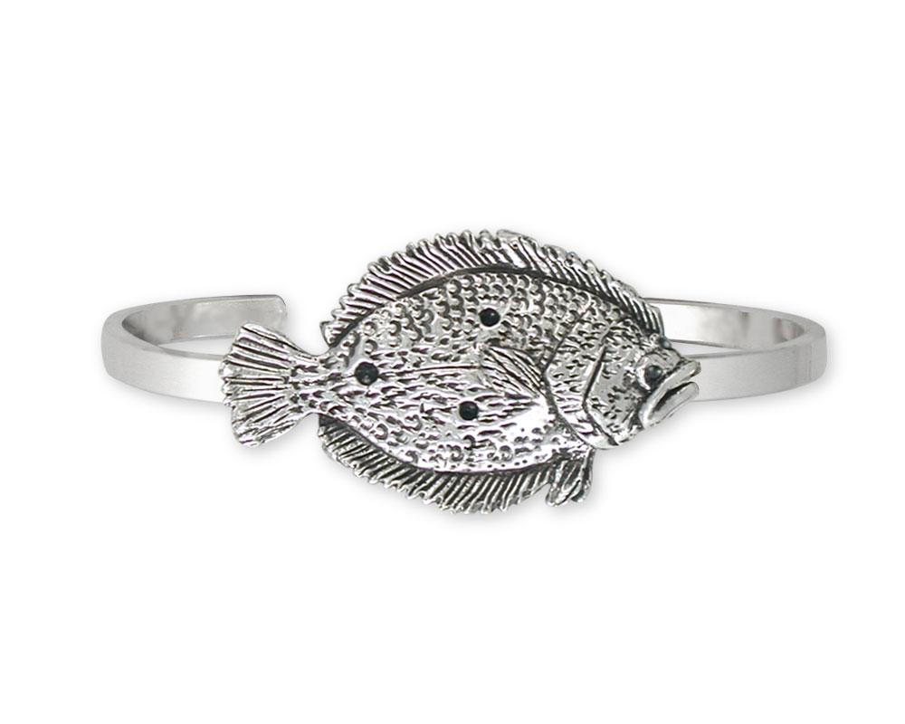 Flounder Charms Flounder Bracelet Sterling Silver Fish Jewelry Flounder jewelry