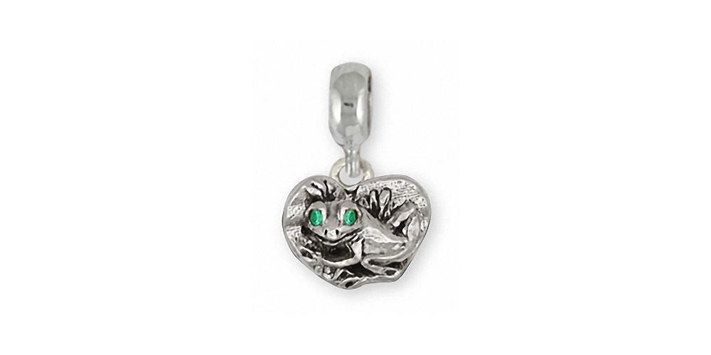 Frog Charms Frog Charm Slide Sterling Silver Frog Jewelry Frog jewelry