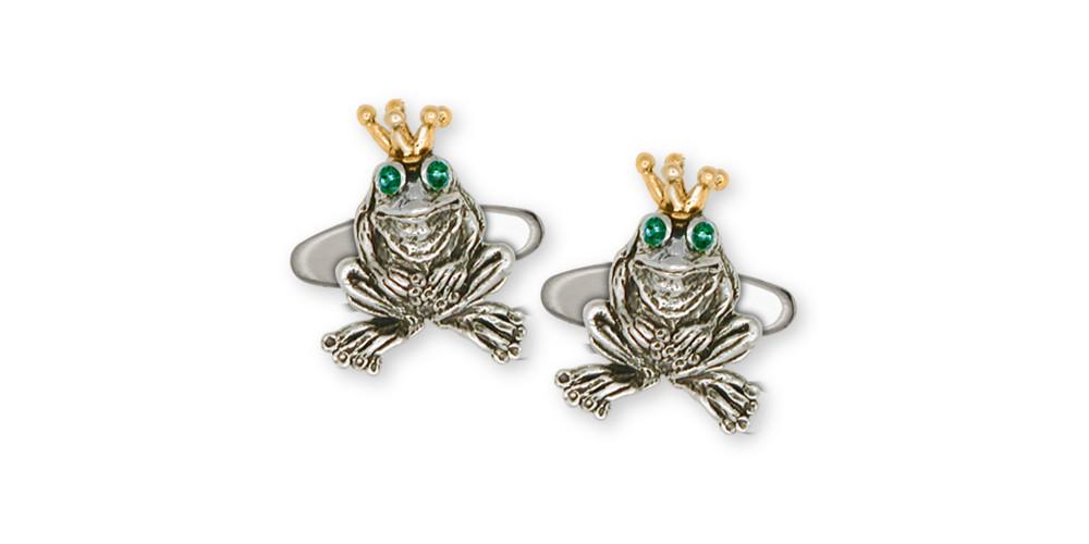 Frog Charms Frog Cufflinks Silver And Gold Frog Jewelry Frog jewelry