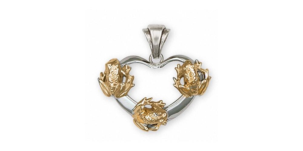 Frog Charms Frog Pendant Silver And Gold Frog Jewelry Frog jewelry