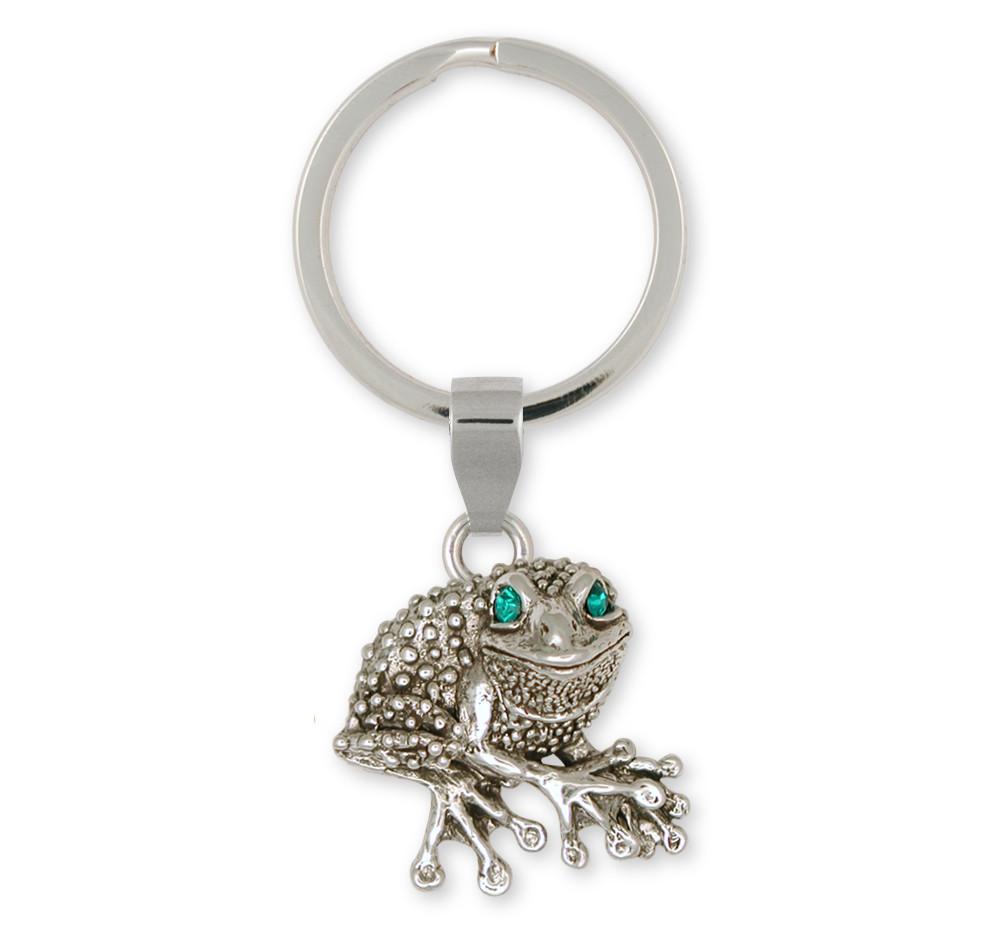 Frog Charms Frog Key Ring Sterling Silver Frog Jewelry Frog jewelry