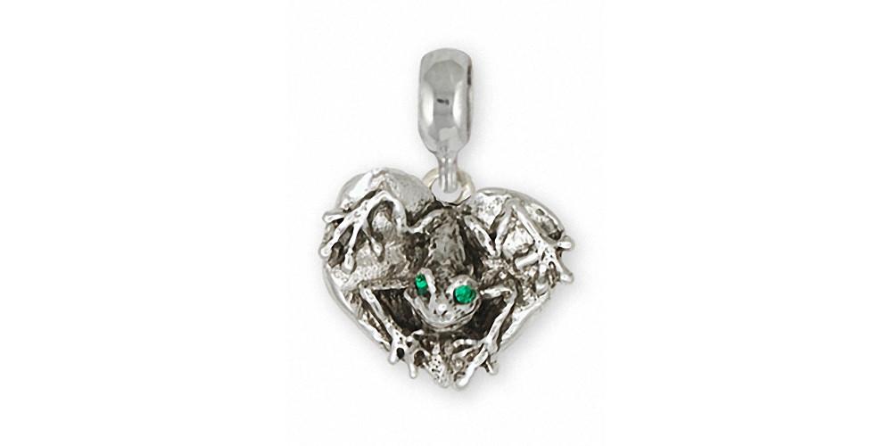 Frog Charms Frog Charm Slide Sterling Silver Frog Jewelry Frog jewelry