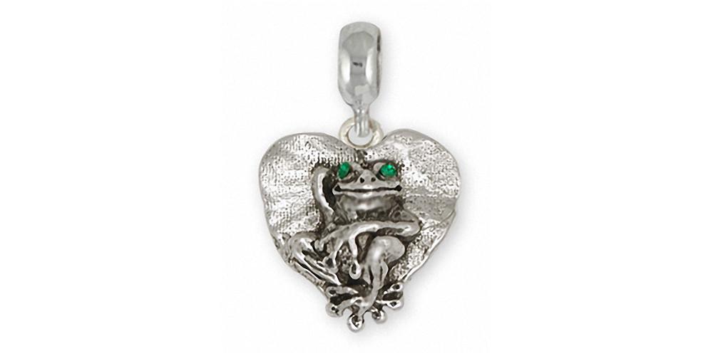 Frog Charms Frog Charm Slide Sterling Silver Frog Jewelry Frog jewelry