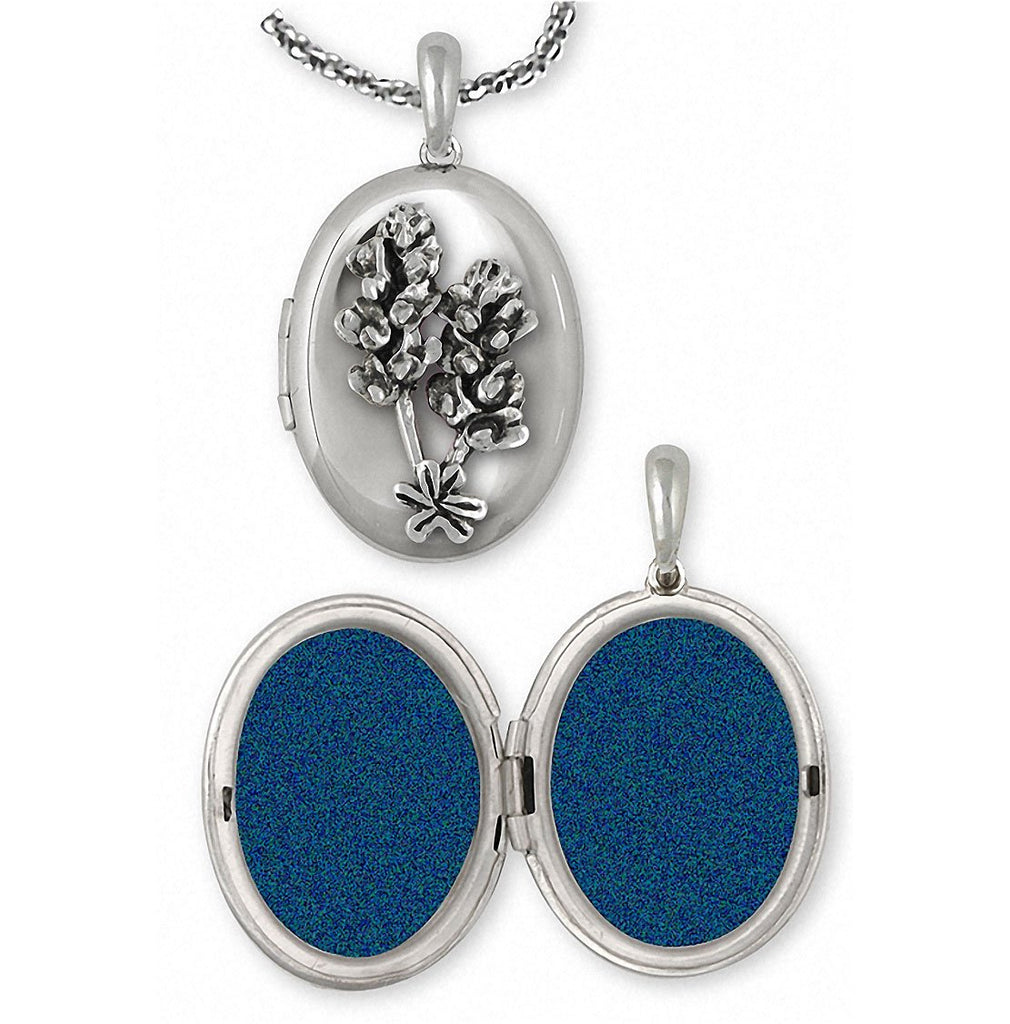 Bluebonnet Charms Bluebonnet Photo Locket Sterling Silver Texas Wildflower Jewelry Bluebonnet jewelry