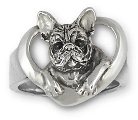 French Bulldog Ring Handmade Sterling Silver Dog Jewelry FR10-R