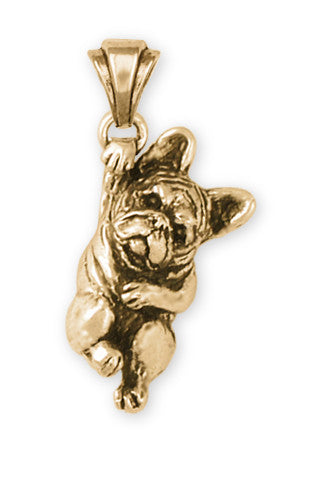 French Bulldog Pendant 14k Yellow Gold Vermeil Dog Jewelry FR16-PVM