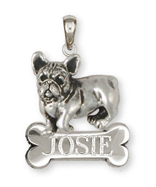 French Bulldog Personalized Pendant Handmade Sterling Silver Dog Jewelry FR17-NP