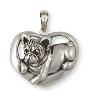 French Bulldog Pendant Handmade Sterling Silver Dog Jewelry FR18-P