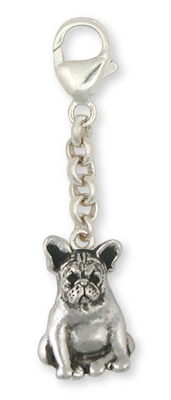 French Bulldog Zipper Pull Handmade Sterling Silver Dog Jewelry FR19-ZP