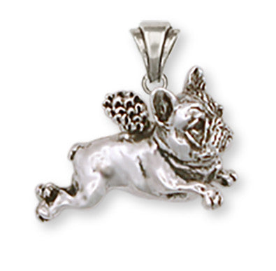 French Bulldog Angel Pendant Handmade Sterling Silver Dog Jewelry FR1A-P
