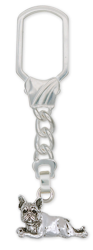 French Bulldog Key Ring Handmade Sterling Silver Dog Jewelry FR2-KR