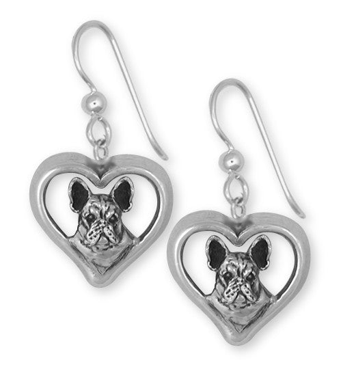 French Bulldog Earrings Handmade Sterling Silver Dog Jewelry FR20-E