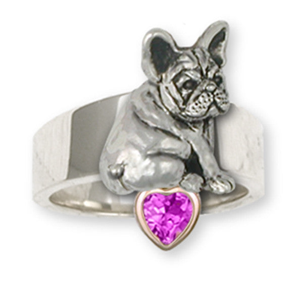 French Bulldog Ring Handmade Sterling Silver Dog Jewelry FR21-SR