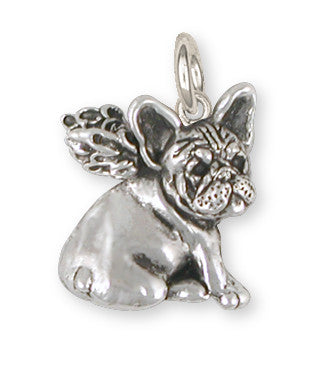 French Bulldog Angel Charm Handmade Sterling Silver Dog Jewelry FR21A-C