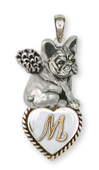 French Bulldog Angel Personalized Pendant Handmade Sterling Silver Dog Jewelry FR21A-TIP