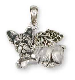 French Bulldog Angel Pendant Handmade Sterling Silver Dog Jewelry FR22A-P