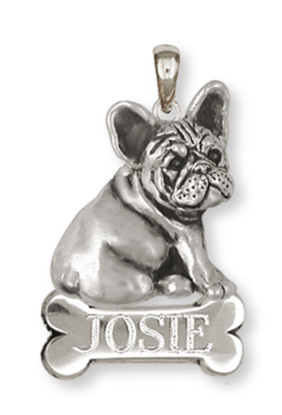 French Bulldog Personalized Pendant Handmade Sterling Silver Dog Jewelry FR23-NP