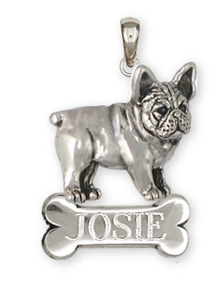 French Bulldog Personalized Pendant Handmade Sterling Silver Dog Jewelry FR25-BNP