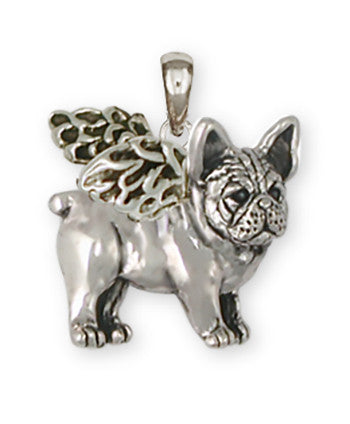 French Bulldog Angel Pendant Handmade Sterling Silver Dog Jewelry FR25A-P