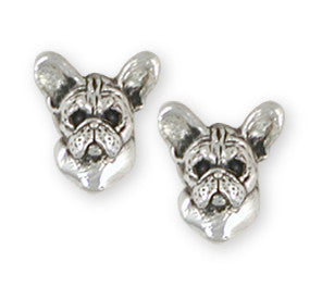 French Bulldog Earrings Handmade Sterling Silver Dog Jewelry FR26-E