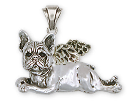 French Bulldog Angel Pendant Handmade Sterling Silver Dog Jewelry FR2A-P