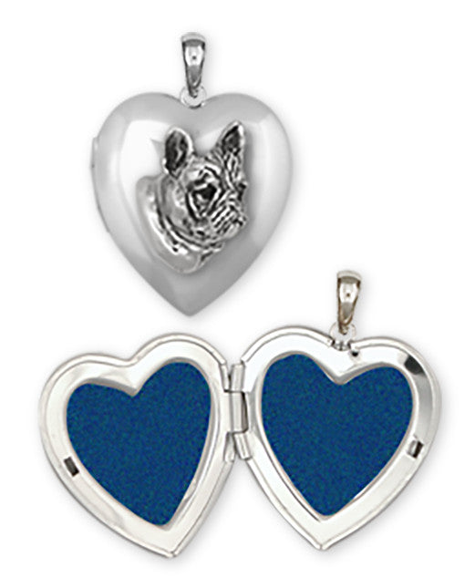 French Bulldog Photo Locket With Silver Chain Handmade Sterling Silver Dog Jewelry FR5H-T