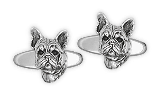 French Bulldog Cufflinks Handmade Sterling Silver Dog Jewelry FR6-CO