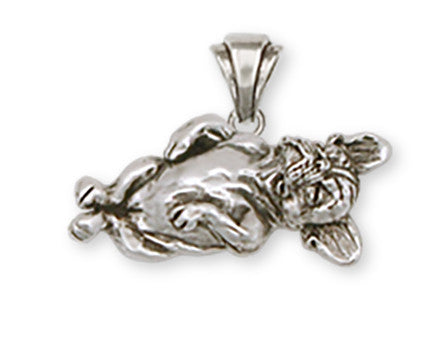 Napping French Bulldog Pendant Handmade Sterling Silver Dog Jewelry FR8-P
