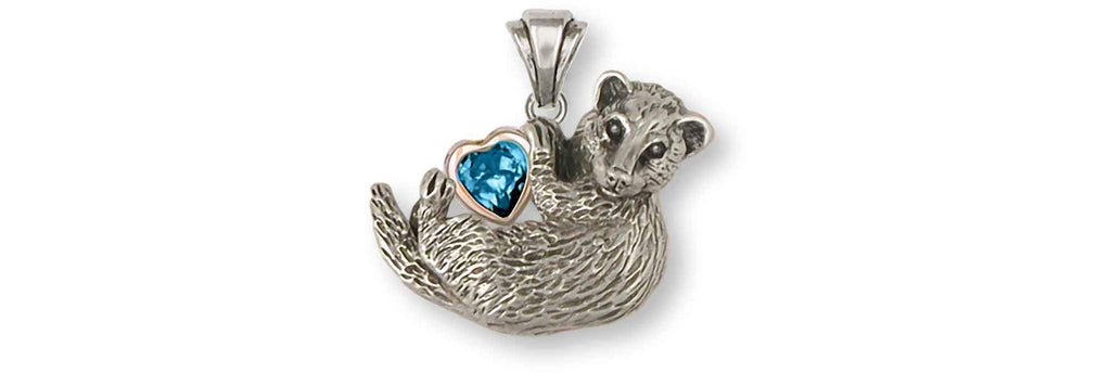 Ferret Charms Ferret Pendant Silver And 14k Gold Ferret Jewelry Ferret jewelry