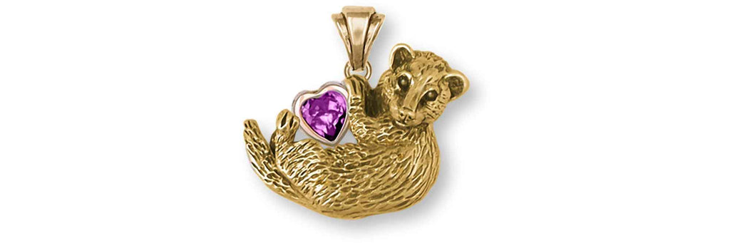 Ferret Charms Ferret Pendant 14k Gold Vermeil Ferret Jewelry Ferret jewelry
