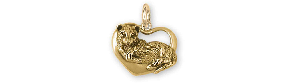 Ferret Charms Ferret Charm 14k Yellow Gold Ferret Jewelry Ferret jewelry