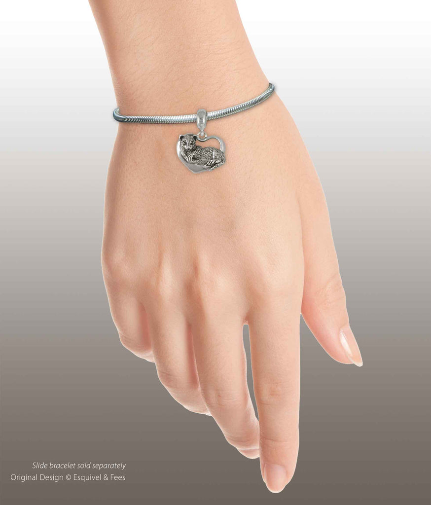 Ferret Jewelry Sterling Silver Handmade Ferret Charm Slide This Charm Will Fit A Pandora® Slide Bracelet FT8-PNS