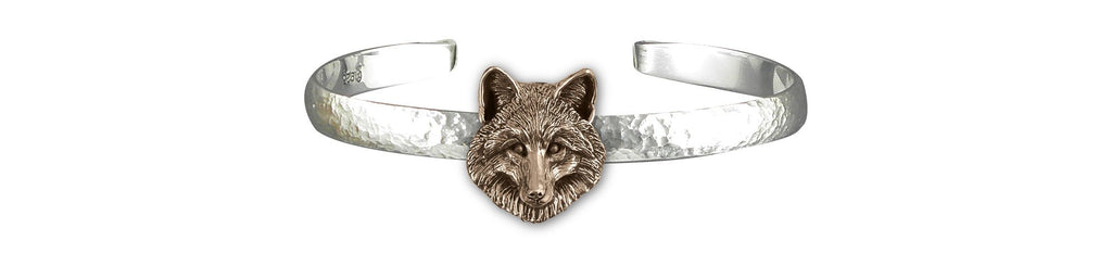 Fox Charms Fox Mans Bracelet Sterling Silver And Ancient Bronze Fox Jewelry Fox jewelry