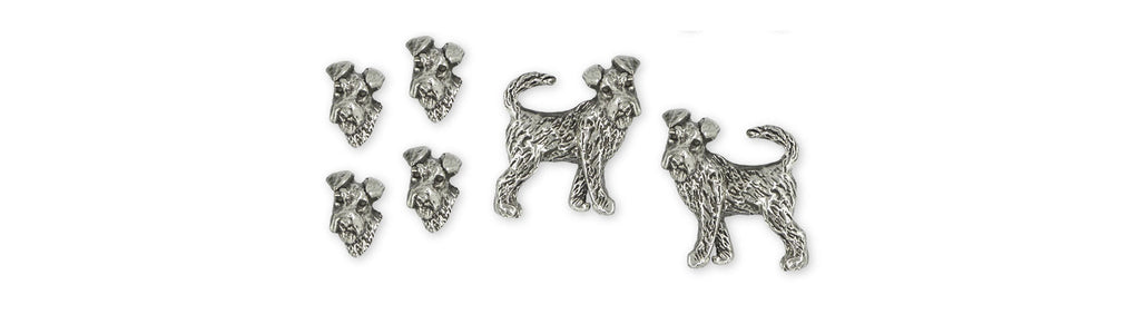 Fox Terrier Charms Fox Terrier Tux Stud And Cufflink Set Sterling Silver Fox Terrier Jewelry Fox Terrier jewelry