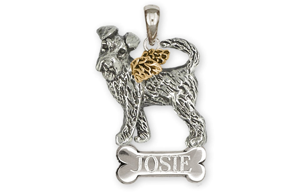 Fox Terrier Charms Fox Terrier Personalized Pendant Silver And 14k Gold Fox Terrier Jewelry Fox Terrier jewelry
