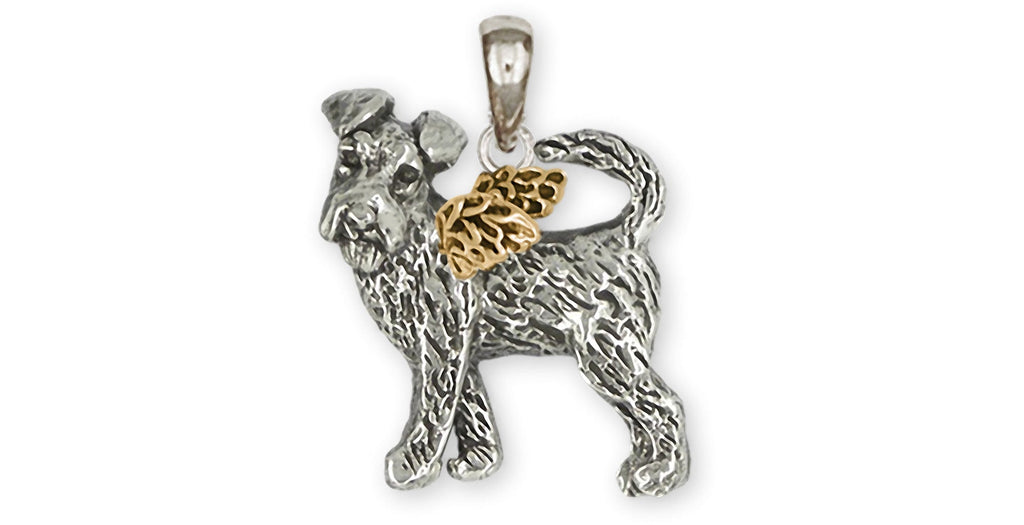 Fox Terrier Charms Fox Terrier Pendant Silver And 14k Gold Fox Terrier Jewelry Fox Terrier jewelry