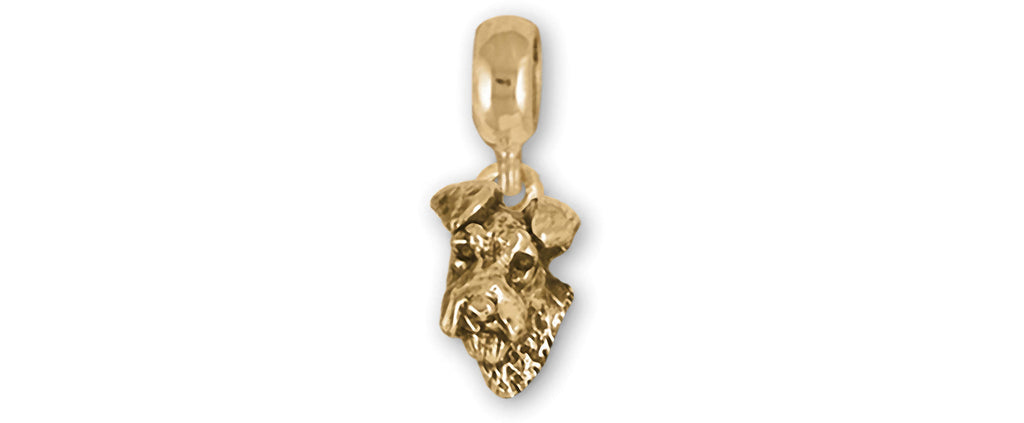 Fox Terrier Charms Fox Terrier Charm Slide 14k Yellow Gold Fox Terrier Jewelry Fox Terrier jewelry