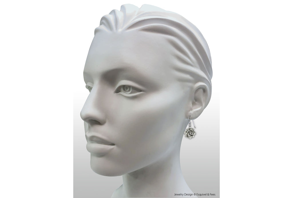 Gardenia Jewelry Sterling Silver Handmade Gardenia Earrings  GAR1-FW